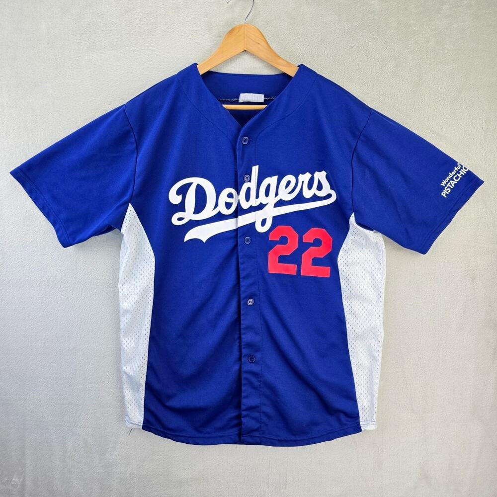 Los Angeles Dodgers Clayton Kershaw 2013 SGA Jersey Mens XL Blue White 22
